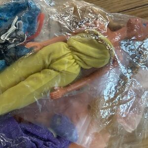 Vintage Barbie and clothes (peaches and cream
 Dress and Hollywood romper?)